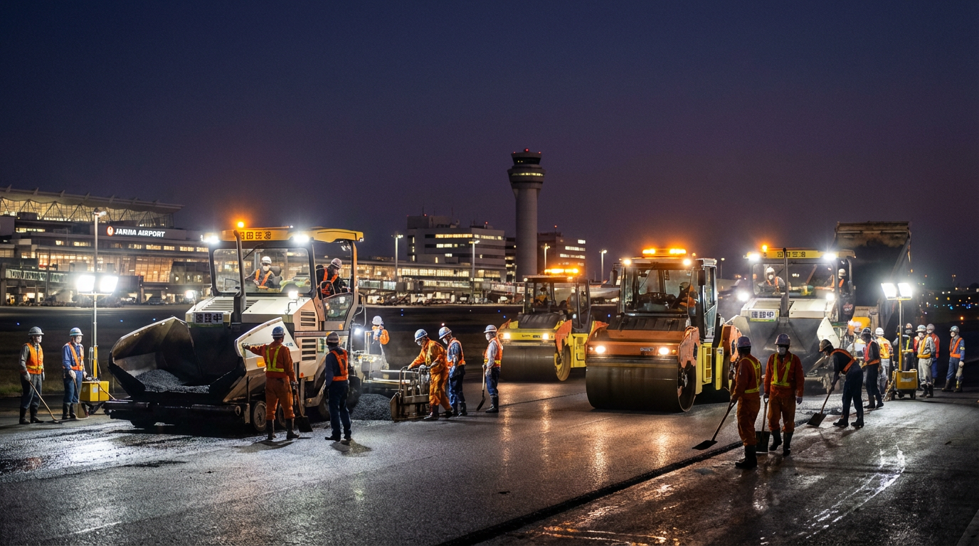 東京国際空港滑走路舗装工事